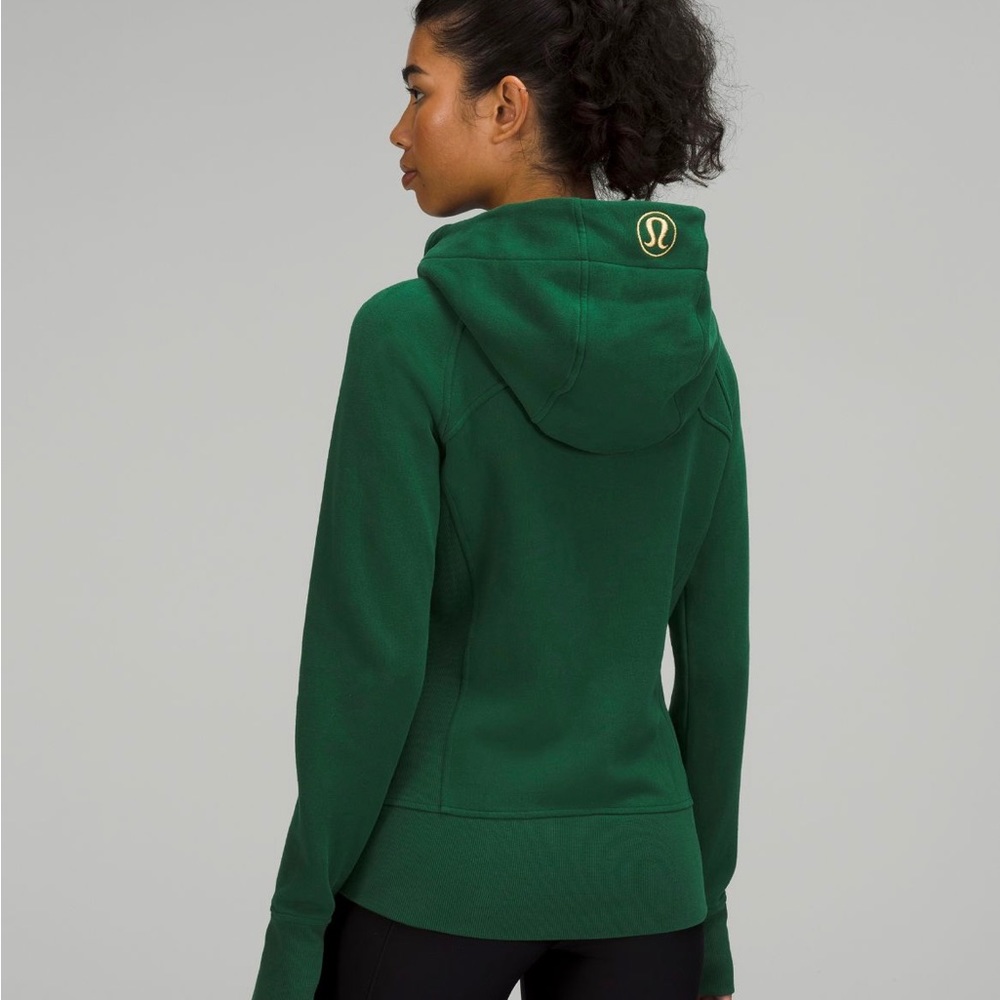 Lululemon scuba full zip hoodie - Everglade green / gold - size 4